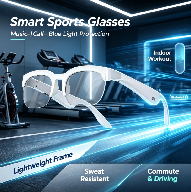 Smart Glasses Lens - Gafas Inteligentes con Conducción Ósea, Auriculares